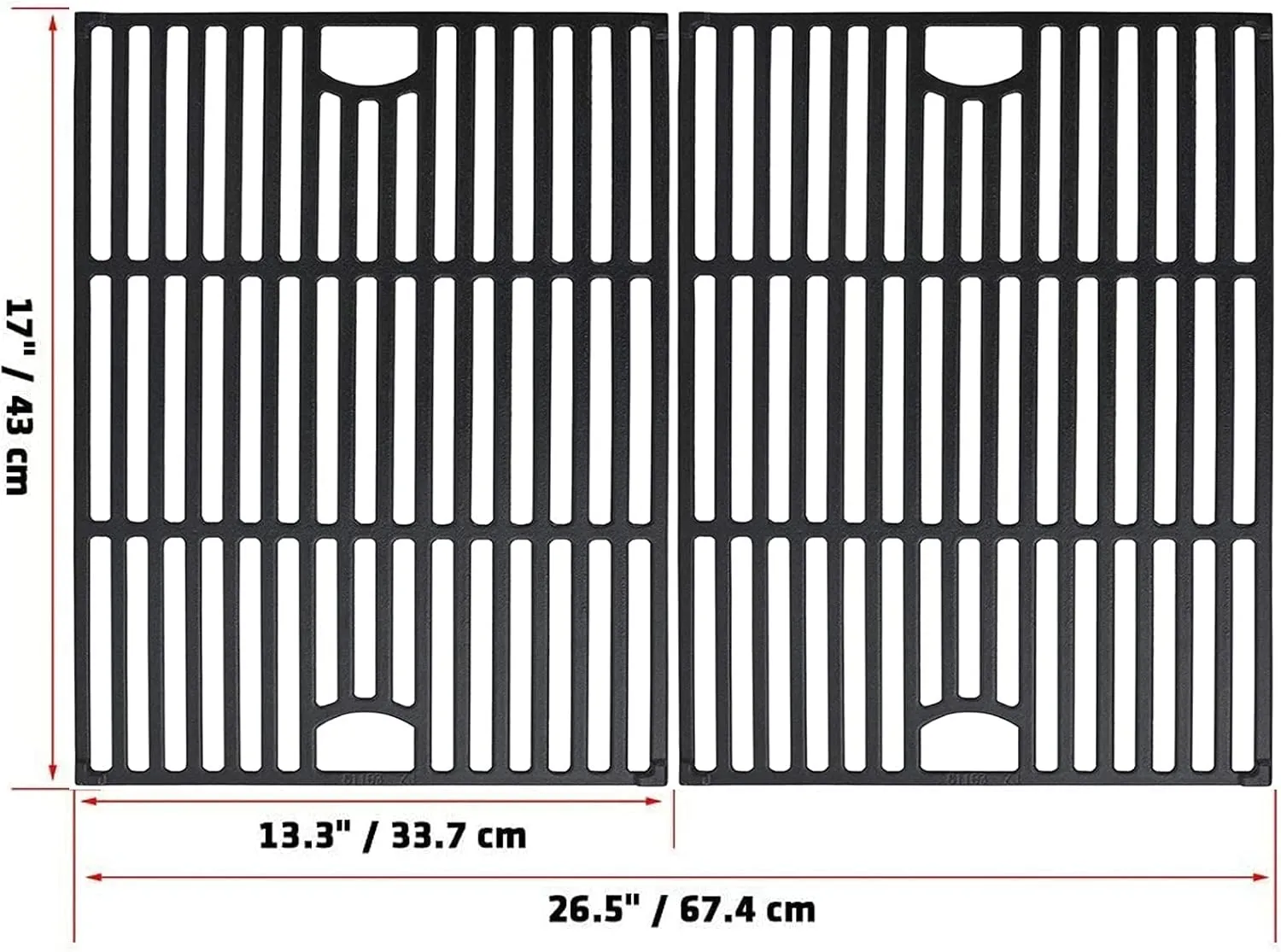 Grill Grates for Nexgrill Replacement Parts 5 Burner 720-0888N 720-0888,17 Inch Cast Iron Cooking Grate Replacement for Nexgrill 4 Burner 720-0830H 720-0830X 720-0888S 720-0783W for Nexgrill 5 Burner