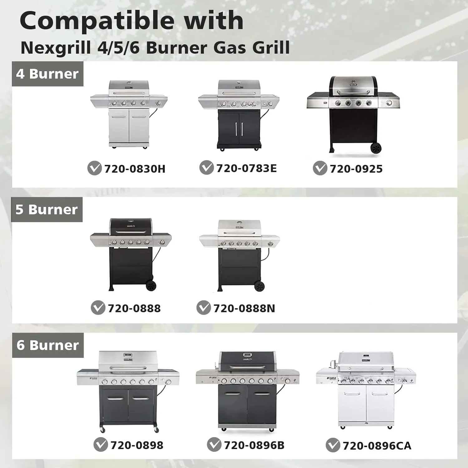 Grill Heat Plates Replacement Parts for Nexgrill, Stainless Steel Heat Tents for Home Depot Nexgrill 5 Burner Gas Grill, 14.6" Flame Cover Replacement Parts for Nexgrill 720-0888