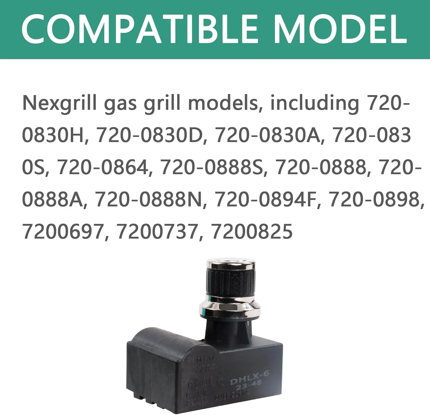 Grill Igniter Kit Replacement for Home Depot Nexgrill 720-0882A, 720-0896B, 720-0896E - 6 Outlet Push Button Spark Igniter with Wire Replacement