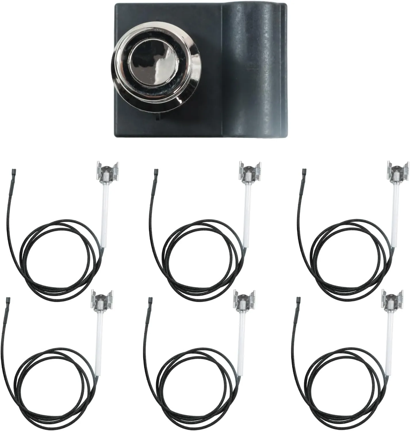 Grill Igniter Kit Replacement for Home Depot Nexgrill 720-0882A, 720-0896B, 720-0896E - 6 Outlet Push Button Spark Igniter with Wire Replacement