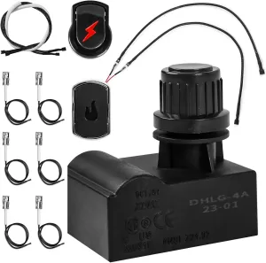 Grill igniter Replacement Kit for Charbroil (G511-0055-W1), 4 Outlet Electronic Igniter and Switch Button with 8 Wires for Charbroil Sunfire Ignition Systems and Most CharBroil Gas Grills