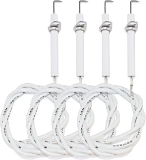 Grill Ignitor Wire kit & Ceramic Electrode Vermont Casting Grill Replacement Parts, Jenn Air Grill Igniter, Ignition Electrode Gas Burner for Uniflame(4-Pack)