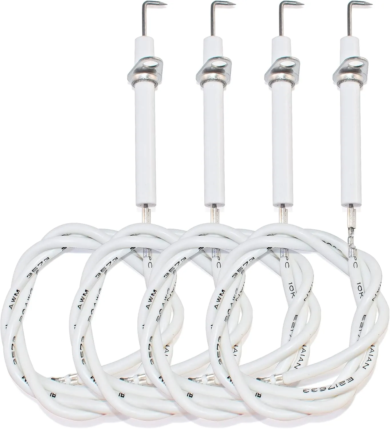 Grill Ignitor Wire kit & Ceramic Electrode Vermont Casting Grill Replacement Parts, Jenn Air Grill Igniter, Ignition Electrode Gas Burner for Uniflame(4-Pack)