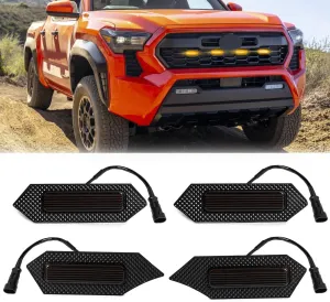 Grill Light For Tacoma TRD Off-Road 2024 2025, Smoked Shell Amber LED Front Grille Lights For Tacoma Pre Runner/Sport