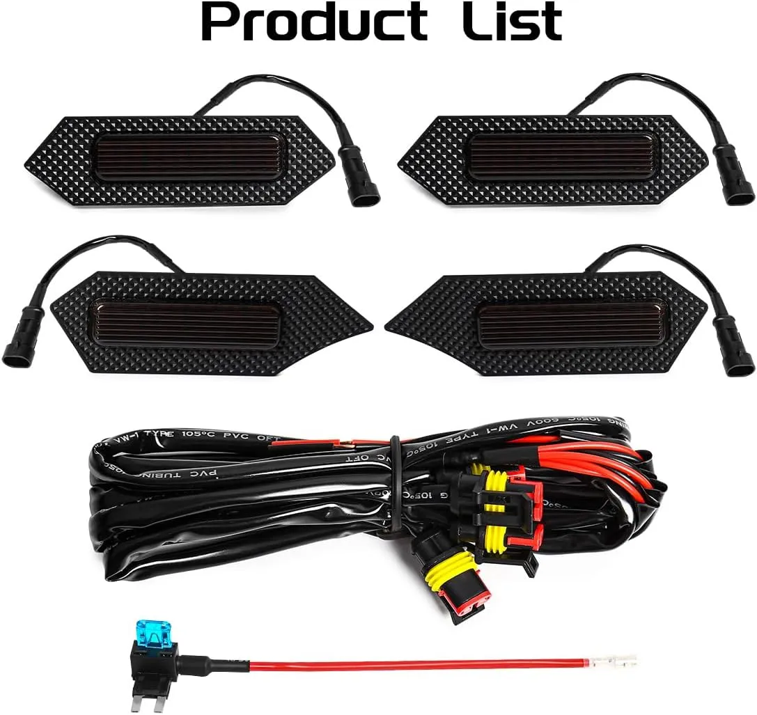 Grill Light For Tacoma TRD Off-Road 2024 2025, Smoked Shell Amber LED Front Grille Lights For Tacoma Pre Runner/Sport