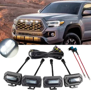 Grill Lights for 2020 2021 2022 2023 Toyota Tacoma OEM Off Road & Sport Replacement, 4pcs Front Grille Raptor Lamps Car Accessories with Two Fuse