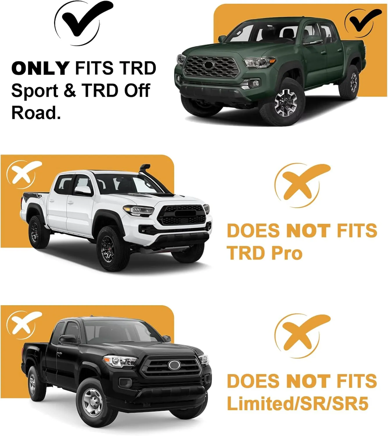 Grill Lights for 2020-2023 Tacoma Grille Lights LED Front Grill Lights Smoked for 2020 2021 2022 2023 Tacoma Accessories TR D Off Road & Sport (Amber)