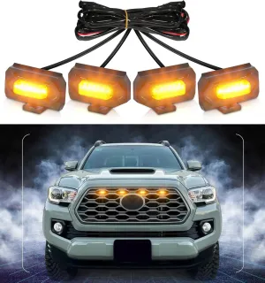 Grill Lights for 2020-2023 Tacoma Grille Lights LED Front Grill Lights Smoked for 2020 2021 2022 2023 Tacoma Accessories TR D Off Road & Sport (Amber)