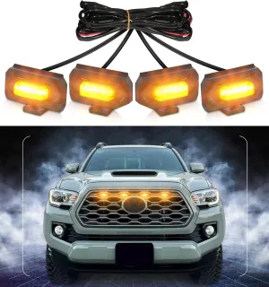 Grill Lights for 2020-2023 Tacoma Grille Lights LED Front Grill Lights Smoked for 2020 2021 2022 2023 Tacoma Accessories TR D Off Road & Sport (Yellow)