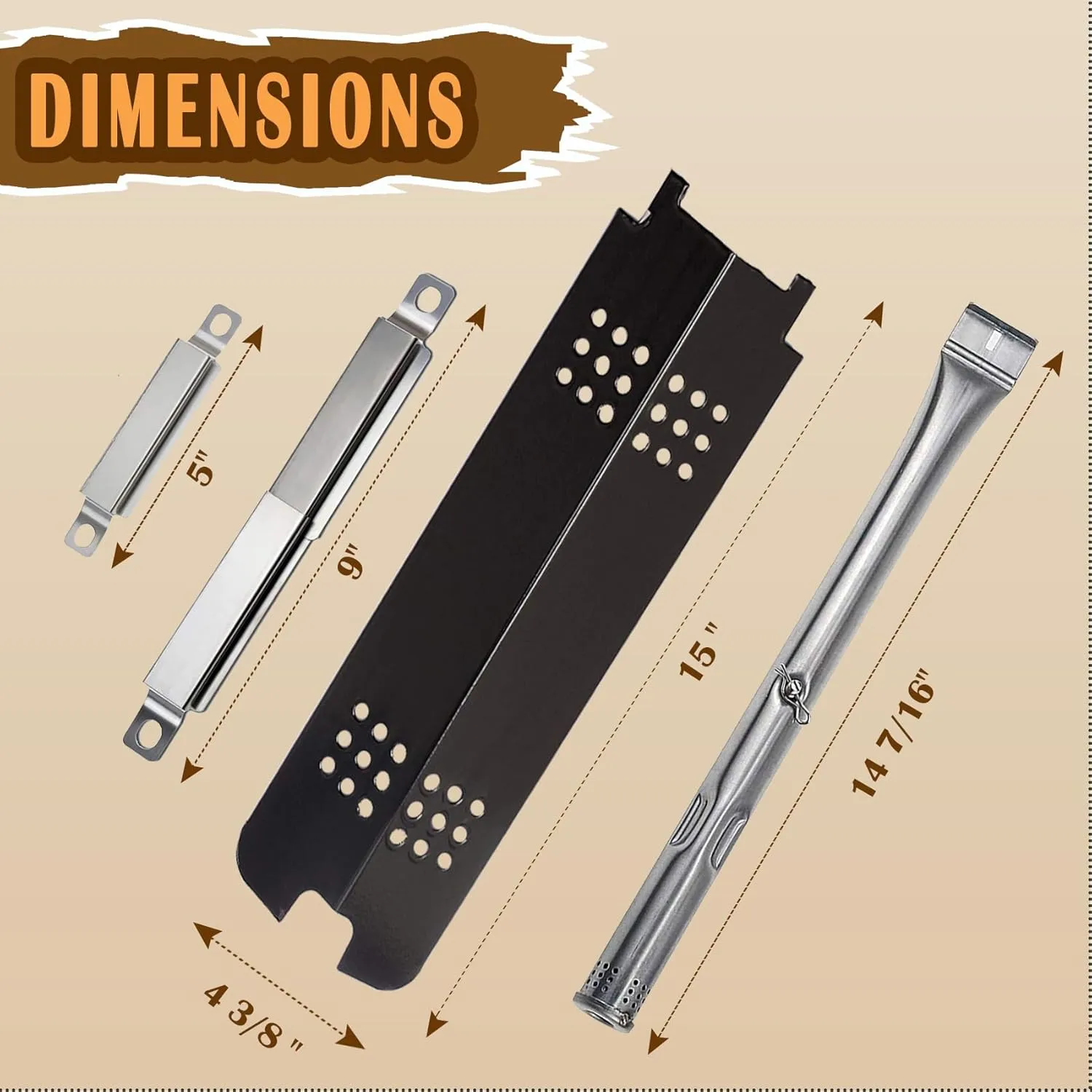 Grill Parts Kit for Charbroil 461334813, 463234413, 463436213, 463436215, 466334613, 466342014, 466436213 466436513 467300115 G432-001N-W1 G432-Y700-W1 Grill Replacement Parts Thermos 466360113 Parts