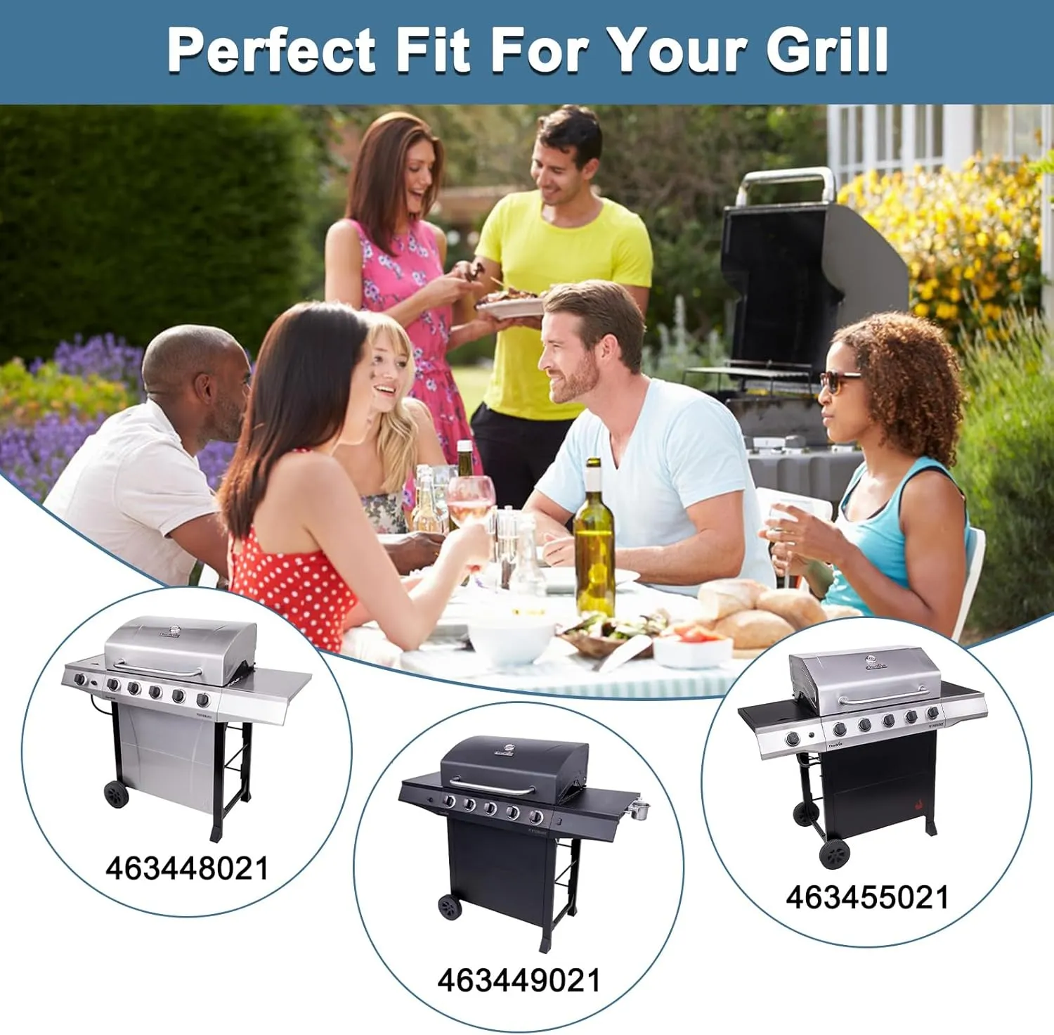 Grill Replacement Parts for Charbroil 463448021 463449021 463455021 463450022 463459021 463458021 463456022, G426-0005-W1 G426-0004-W1 Cooking Grates for Charbroil Performance Gas Grill Models