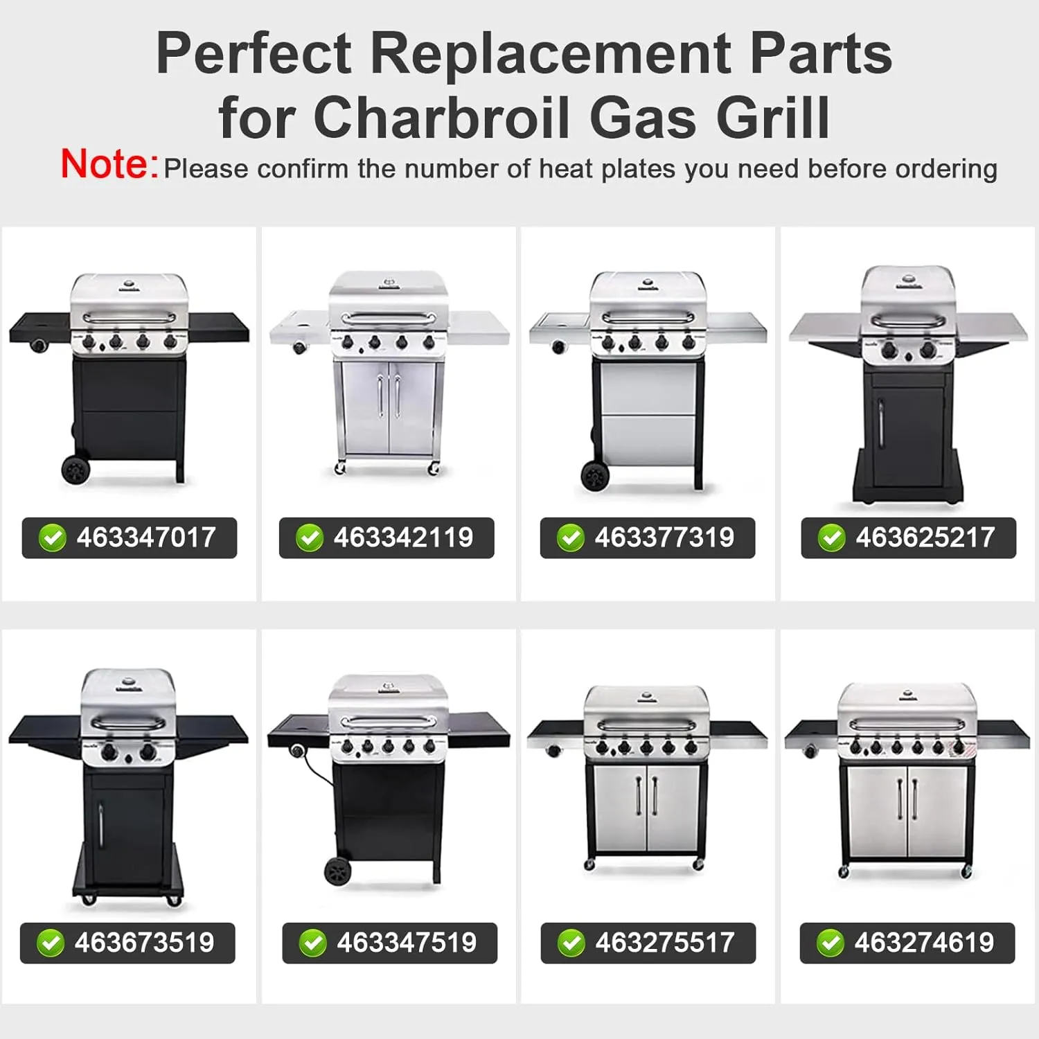 Grill Replacement Parts for Charbroil Performance 4 Burner 463342119, 463342118, 463332718, 463347017, 463376519, Char-Broil 463342119 Replacement Parts, Char Broil 463332718 Grill Replacement Parts