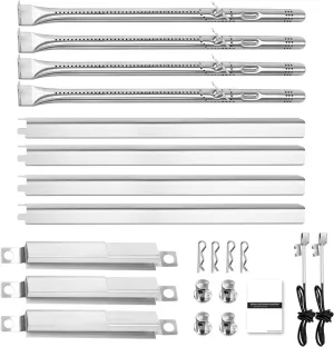 Grill Replacement Parts for Charbroil Performance 4 Burner 463365021 463365522 463352521, 5 Burner 463450022 463448021 463451022, G325-0002-W1 G327-2100-W1, 15.5“ Heat Plate, 15.3” Burner, Igniter