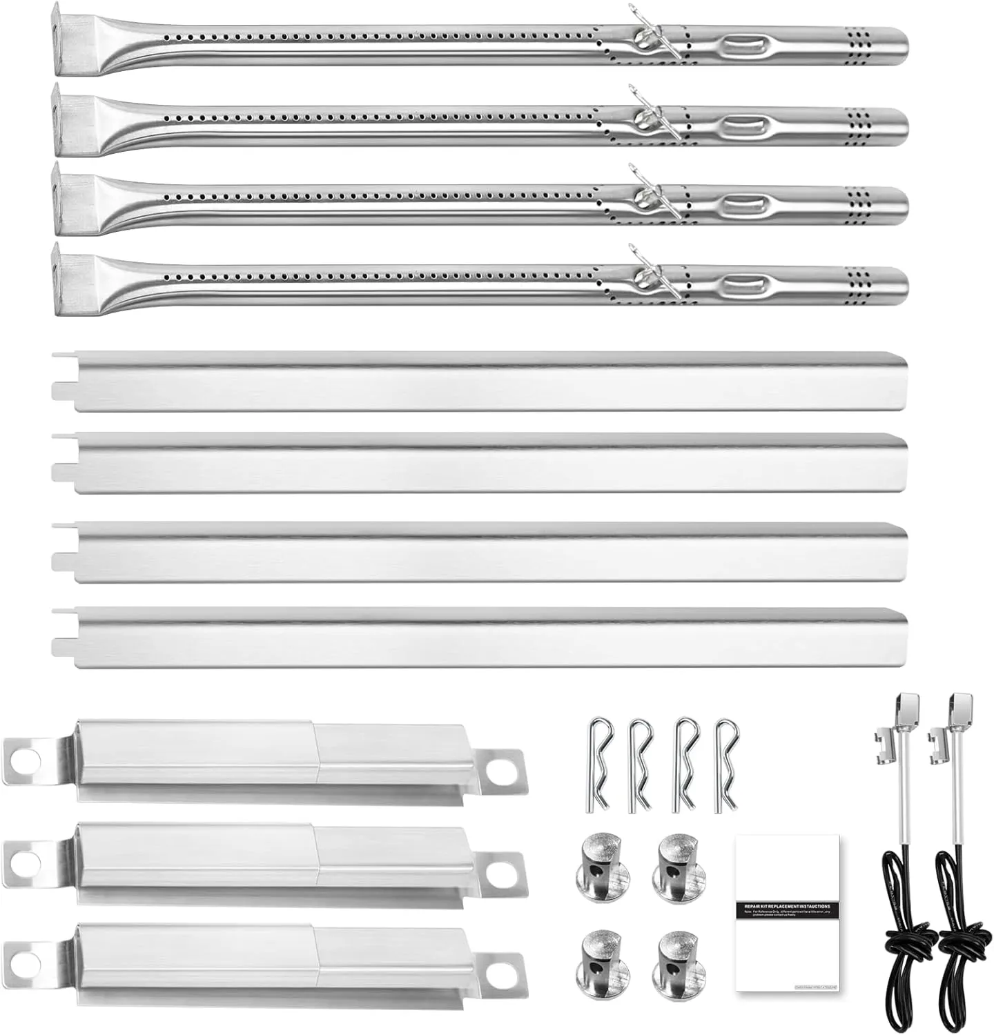 Grill Replacement Parts for Charbroil Performance 4 Burner 463365021 463365522 463352521, 5 Burner 463450022 463448021 463451022, G325-0002-W1 G327-2100-W1, 15.5“ Heat Plate, 15.3” Burner, Igniter