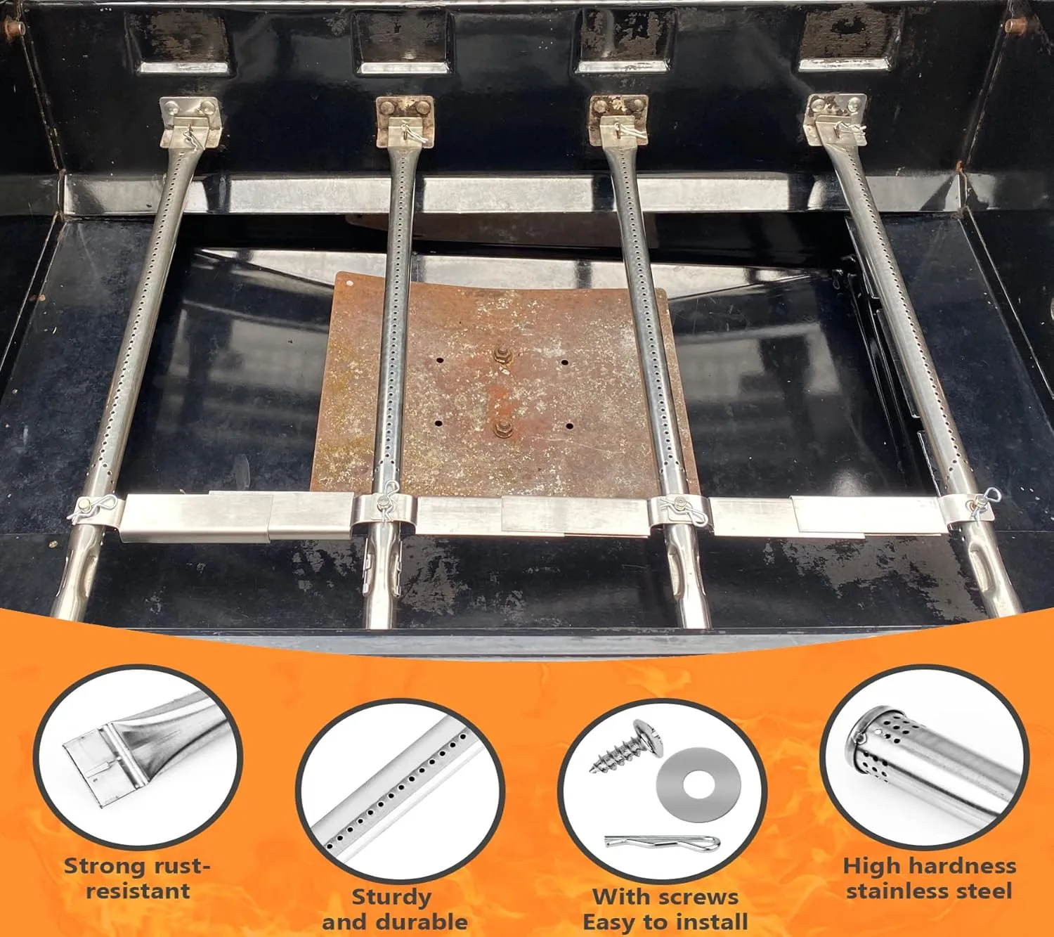 Grill Replacement Parts for Charbroil Performance 463342119, 463335517, 463347017, 463332718, 304 Stainless Steel Grill Parts for Char-Broil 463342118, 463376017, 463332718, 16 15/16" Heat Plate