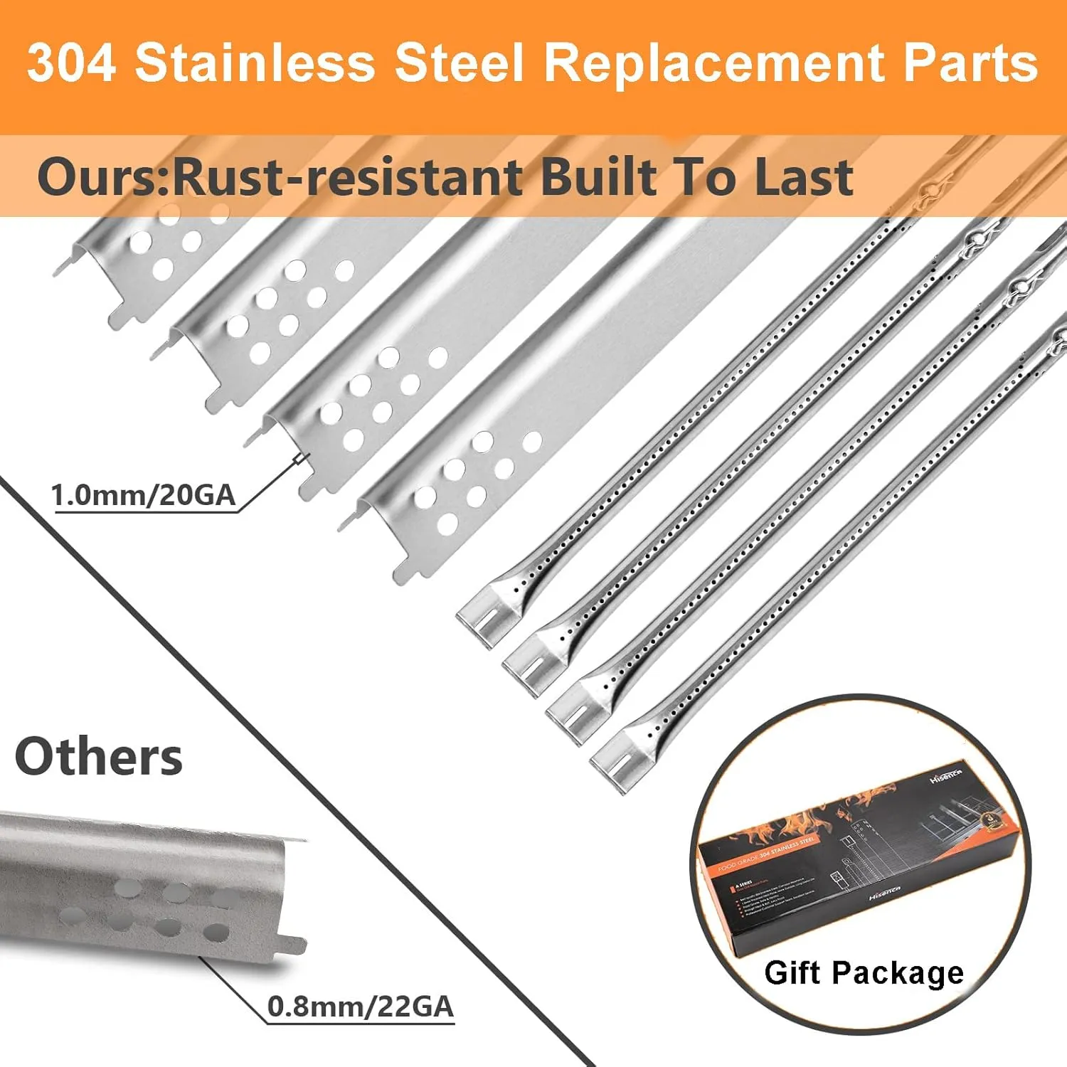 Grill Replacement Parts for Charbroil Performance 463342119, 463335517, 463347017, 463332718, 304 Stainless Steel Grill Parts for Char-Broil 463342118, 463376017, 463332718, 16 15/16" Heat Plate