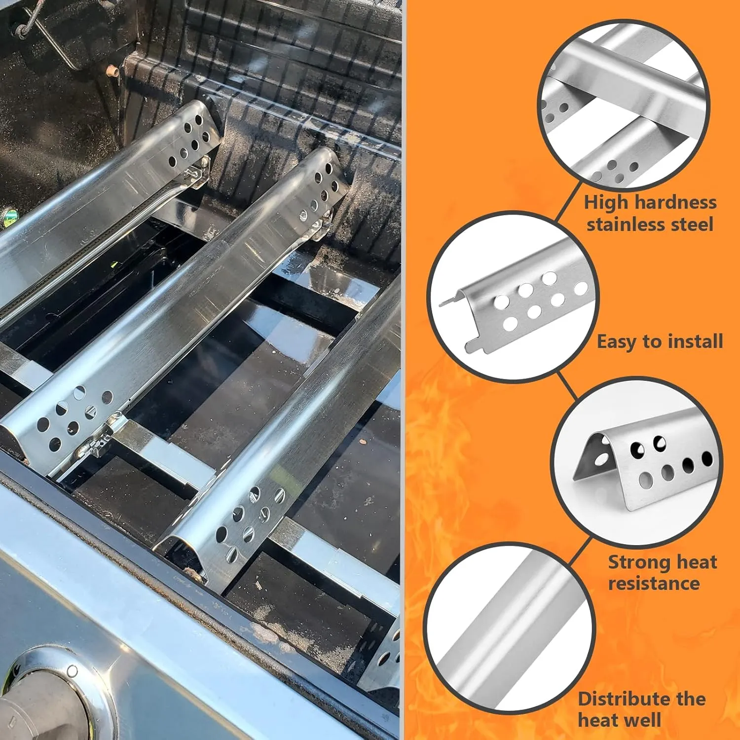 Grill Replacement Parts for Charbroil Performance 463342119, 463335517, 463347017, 463332718, 304 Stainless Steel Grill Parts for Char-Broil 463342118, 463376017, 463332718, 16 15/16" Heat Plate