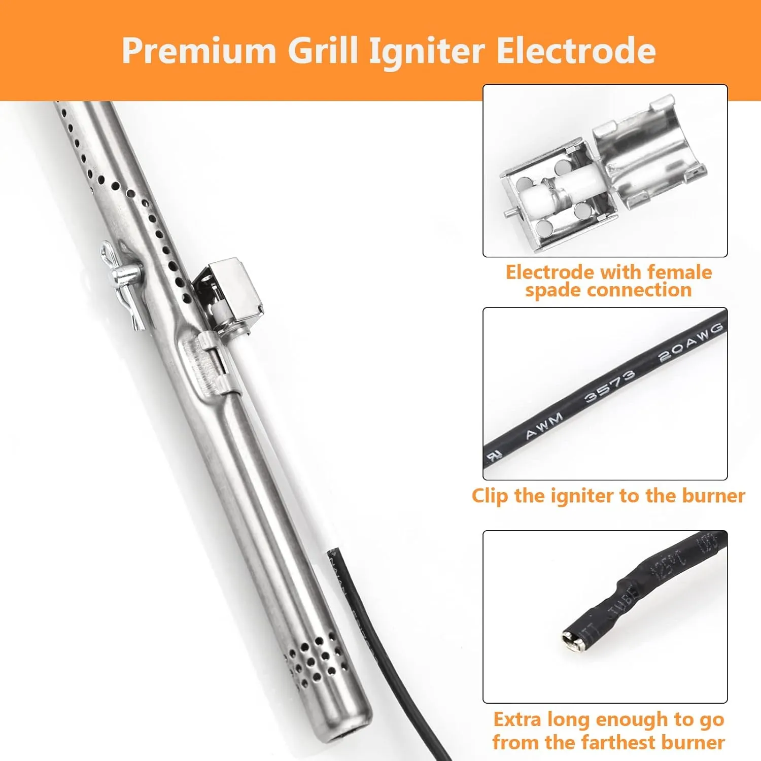 Grill Replacement Parts for Charbroil Performance 463342119, 463335517, 463347017, 463332718, 304 Stainless Steel Grill Parts for Char-Broil 463342118, 463376017, 463332718, 16 15/16" Heat Plate
