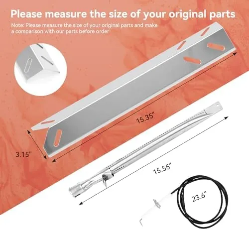 Grill Replacement Parts for Cuisinart GAS9556AS, GAS2456AS,GAS2556AS,GAS1456ASO,GAS1456BSO,GAS9456AS, Cuisinart 2556, Heat Tent Grill Burner for Cuisinart 5 Burner Gas Grill GAS9556AS GAS2556AS