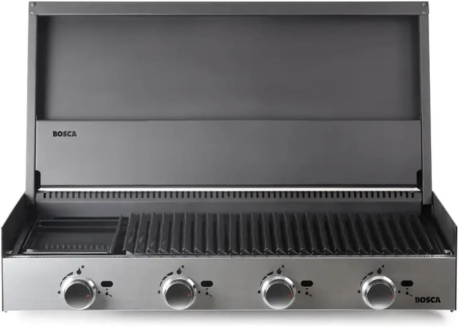 GW Store - Block 1000 Built-In Gas Grill, Stainless Steel, 39.43" Wide, Propane/Natural Gas Options, Drip Tray, Enameled Griddle