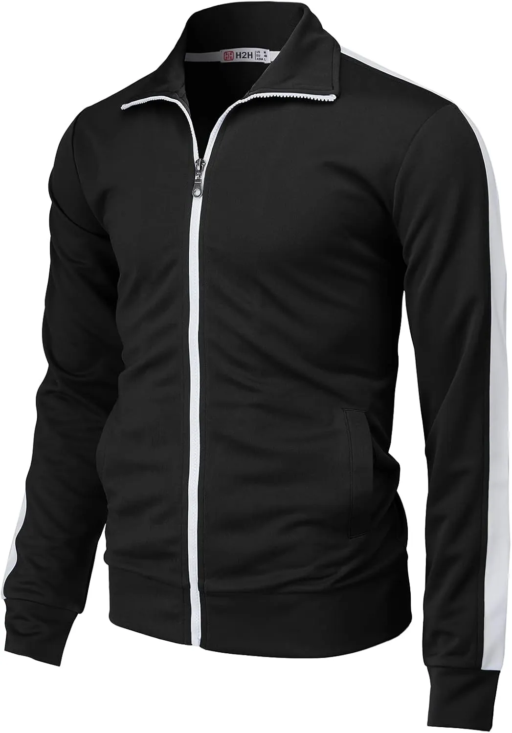 H2H Mens Active Slim Fit Track Lightweight Jacket Zip-up Long Sleeve