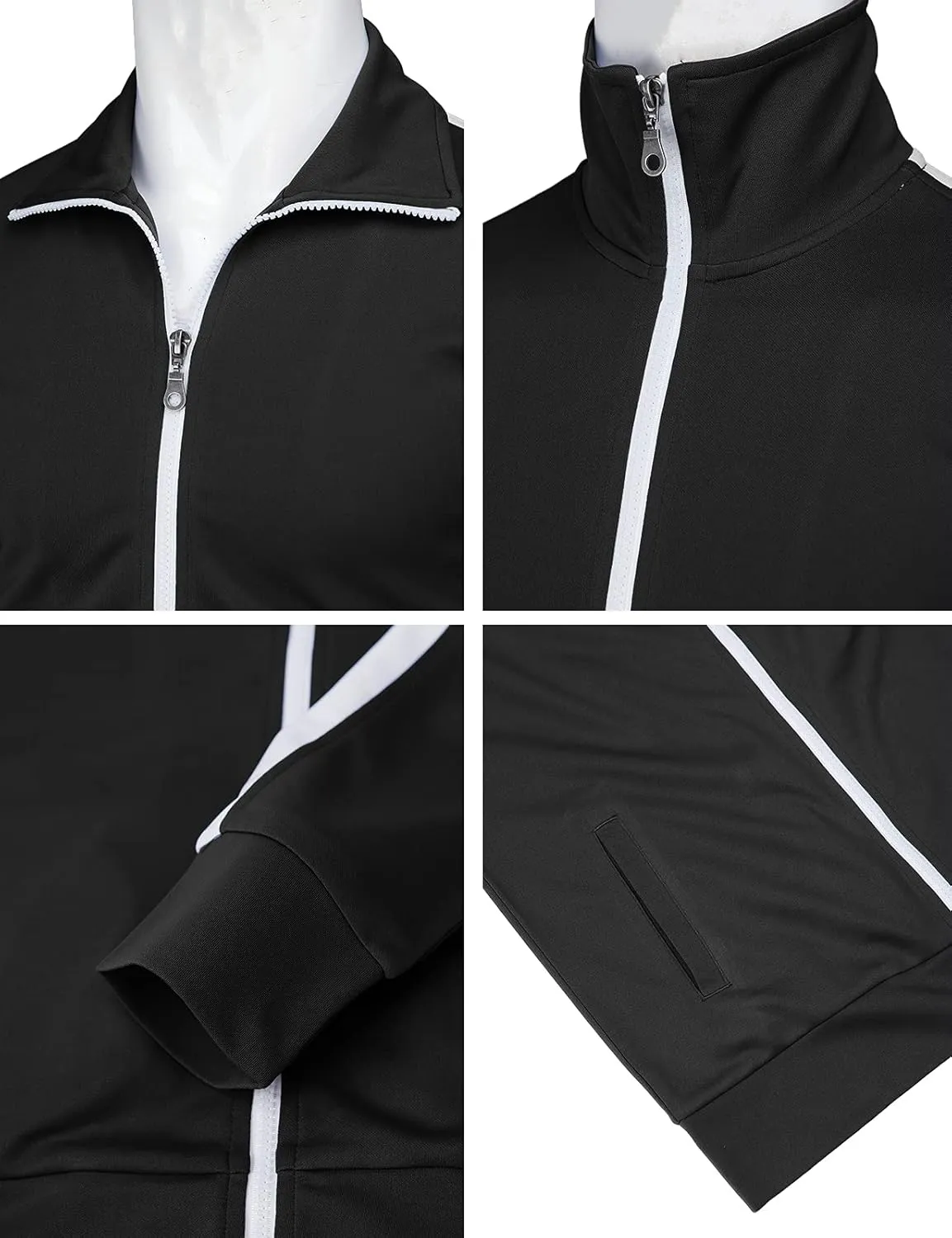 H2H Mens Active Slim Fit Track Lightweight Jacket Zip-up Long Sleeve