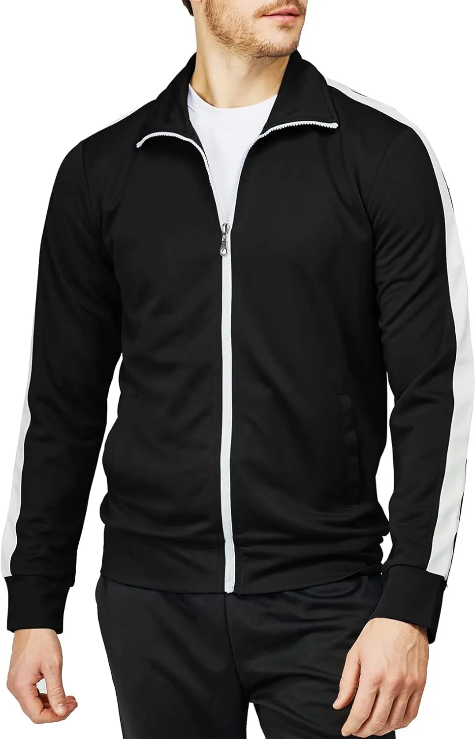 H2H Mens Active Slim Fit Track Lightweight Jacket Zip-up Long Sleeve
