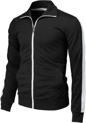 H2H Mens Active Slim Fit Track Lightweight Jacket Zip-up Long Sleeve