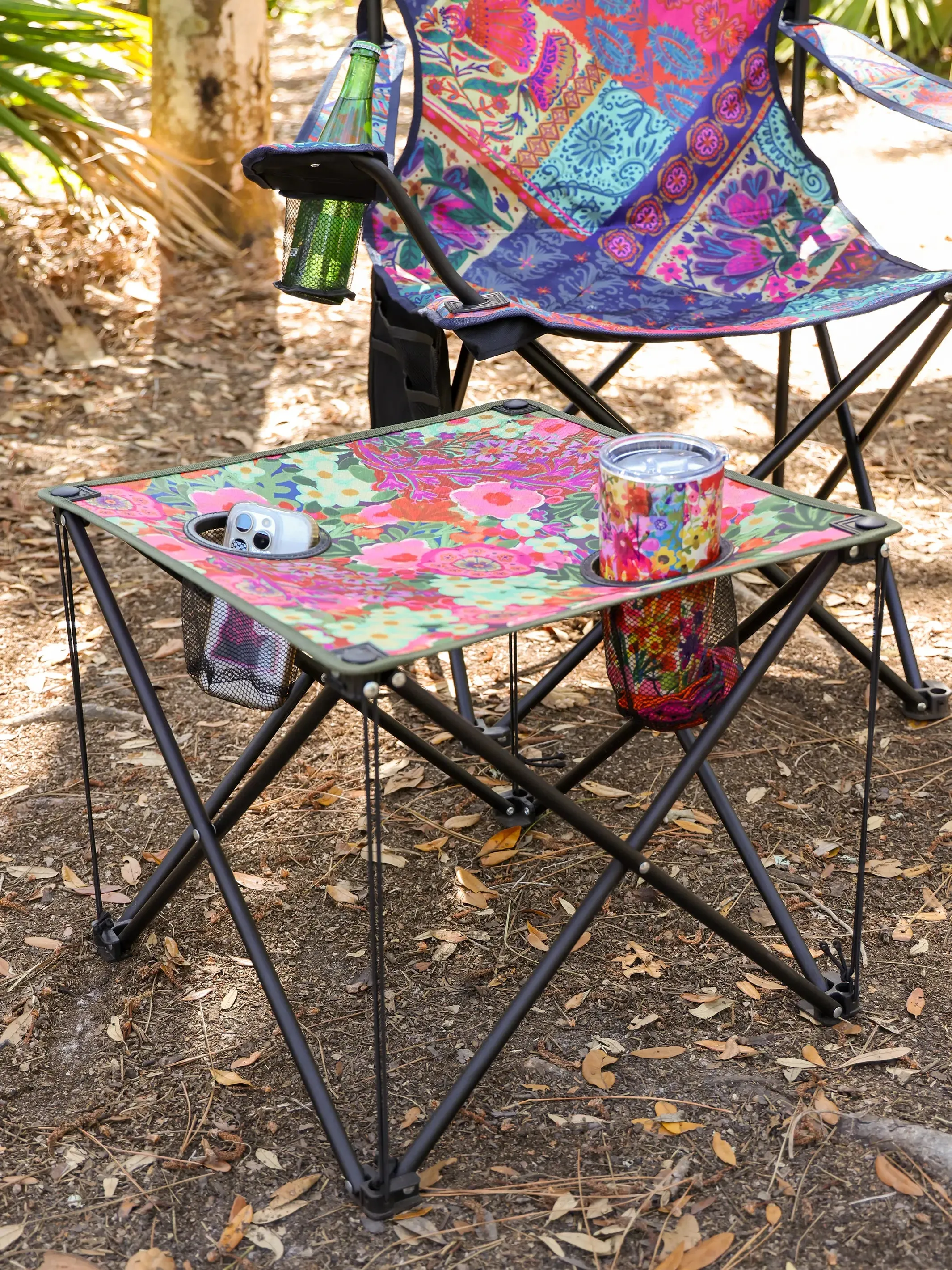 Happy Camp Table - Pink Painted Garden