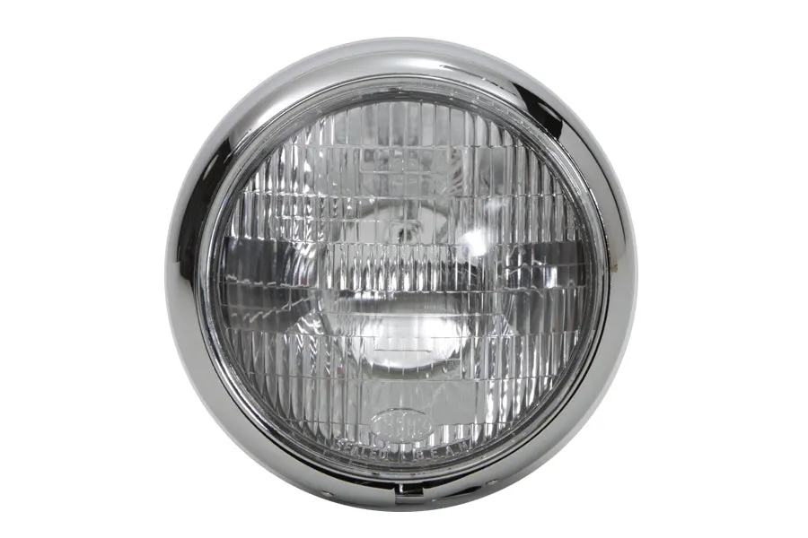 HARLEY Black 7 inch K Headlamp with Chrome Rim fits 1957-1958 XL,   1954-1956 K,