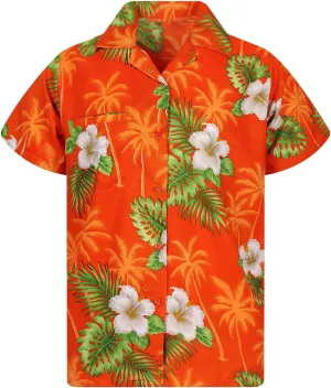 Hawaiian-Shirt Men Short-Sleeve Front-Pocket Stylish Funky Blossoms Flowers Floral Unisex