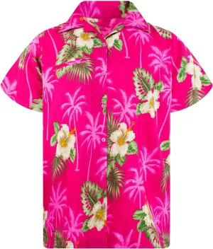 Hawaiian-Shirt Men Short-Sleeve Front-Pocket Stylish Funky Blossoms Flowers Floral Unisex