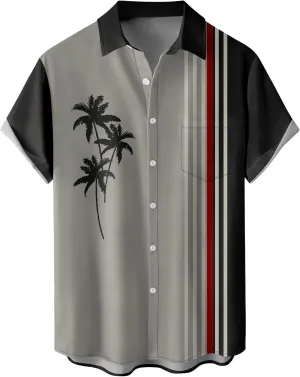 Hawaiian Shirts for Men Loose Short Sleeve Mens Beach Shirts Resort Casual Shirts