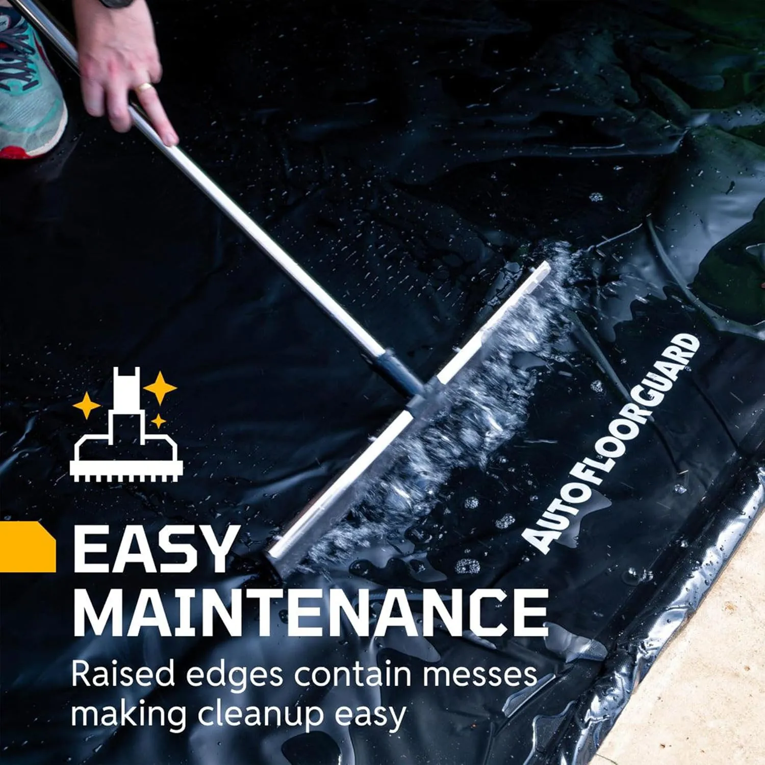 Heavy-Duty Garage Containment Floor Mat for Mid-Size Vehicles, 7'9" x 18'"