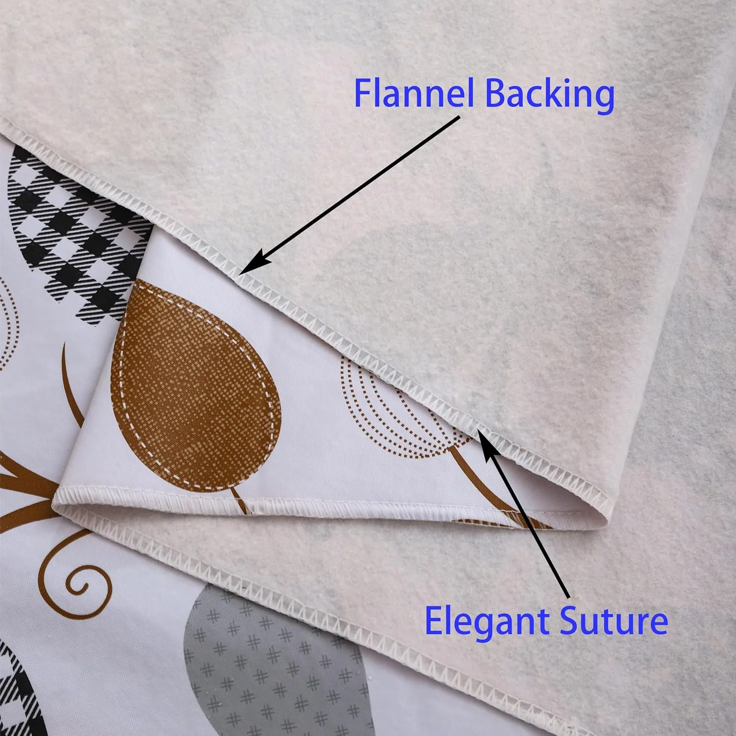 Heavy Duty Vinyl Tablecloth with Flannel Backing Waterproof Oil-Proof Plastic Table Cloth Stain-Resistant Wipeable Rectangle or Square Table Cover for Dining, Camping (Leaves, 60X102 Inch)
