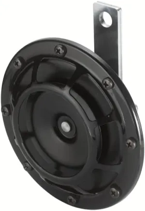 HELLA 003399071 Supertone 24V High Tone Horn with Black Protective Grill, Single Horn