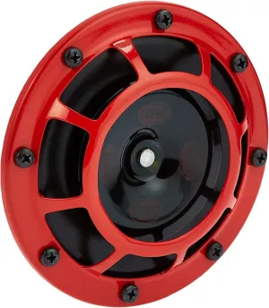 HELLA H31631021 Supertone 12V High Tone Horn with Red Protective Grill, Single Horn