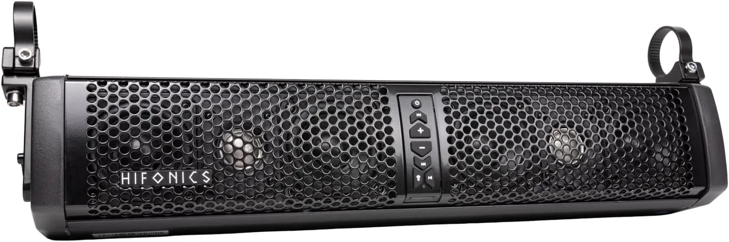 Hifonics 6 Speaker 200W Powersports Soundbar | IPX68 Waterproof | Bluetooth & AUX | LED Illumination | Universal Fit for UTV/ATV | High-Power Amp | Titanium Tweeters | Rugged Aluminum Construction
