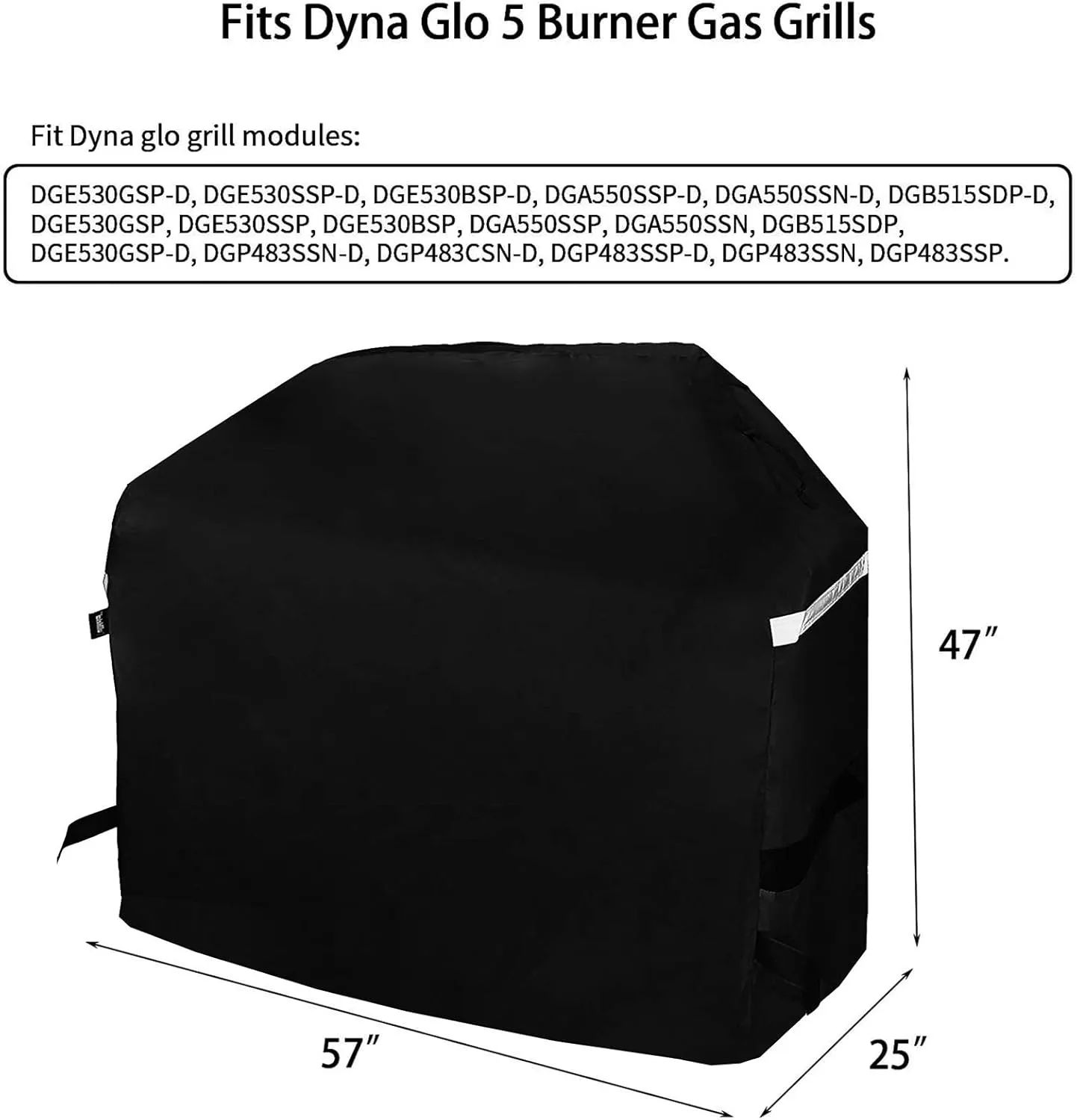 Hisencn 57 inch Grill Cover for Dyna Glo 5 Burner dgf510sbp, dgf510pbp-d, dge530bsp-d, Heavy Duty Waterproof Outdoor BBQ Cover for Dyna Glo Premium Grill, All Weather Protection, Fade and UV Resistant