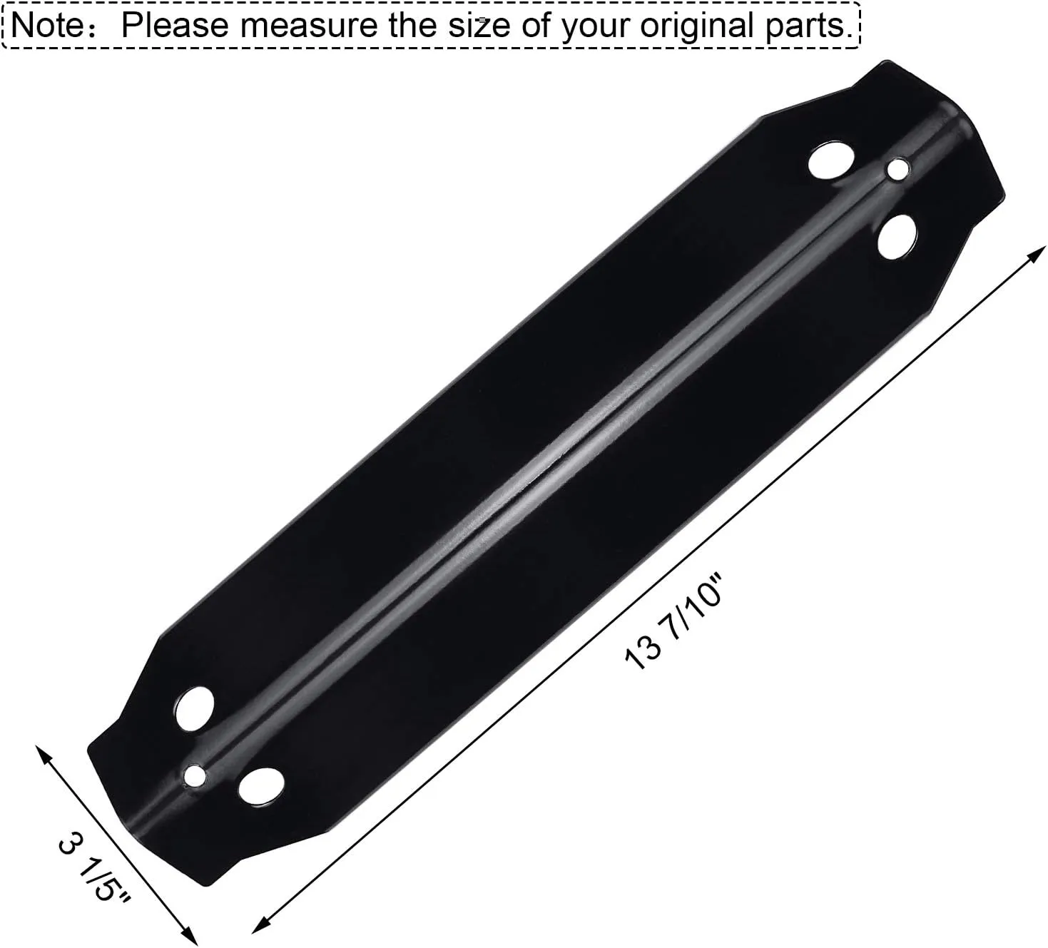 Hisencn Grill Heat Plates for Dyna Glo 3-Burner Grill Replacement Parts, for Dyna-Glo DGC310CNP-D, DGC310RNP-D, DGC310BNP-D Grill Models, Porcelain-Enameled Steel Heat Shield Tent Parts, 3 Pack