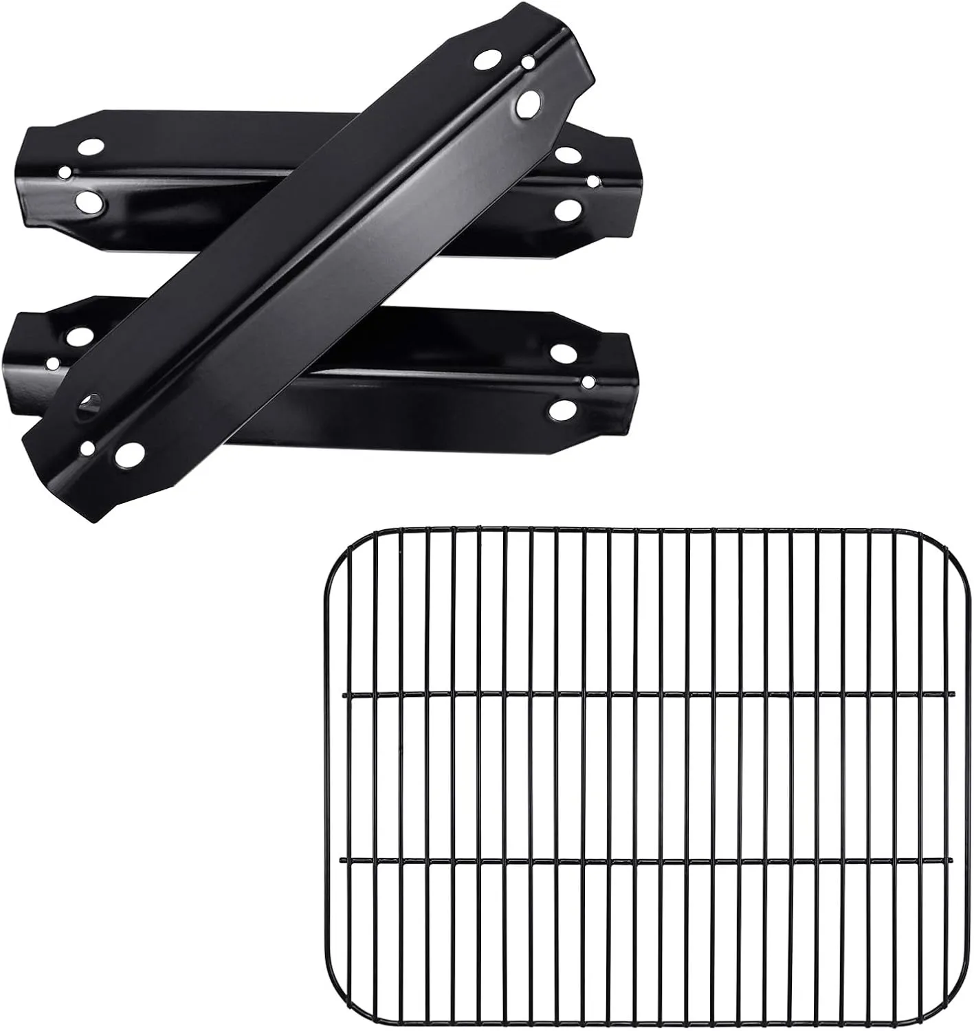Hisencn Grill Replacement Parts for Dyna-Glo DGC310CNP-D, DGC310RNP-D, DGC310BNP-D, Porcelain Steel Heat Plates Tents, Cooking Grates Grids for Dyna-Glo 3-Burner Open Cart Propane Gas Grill