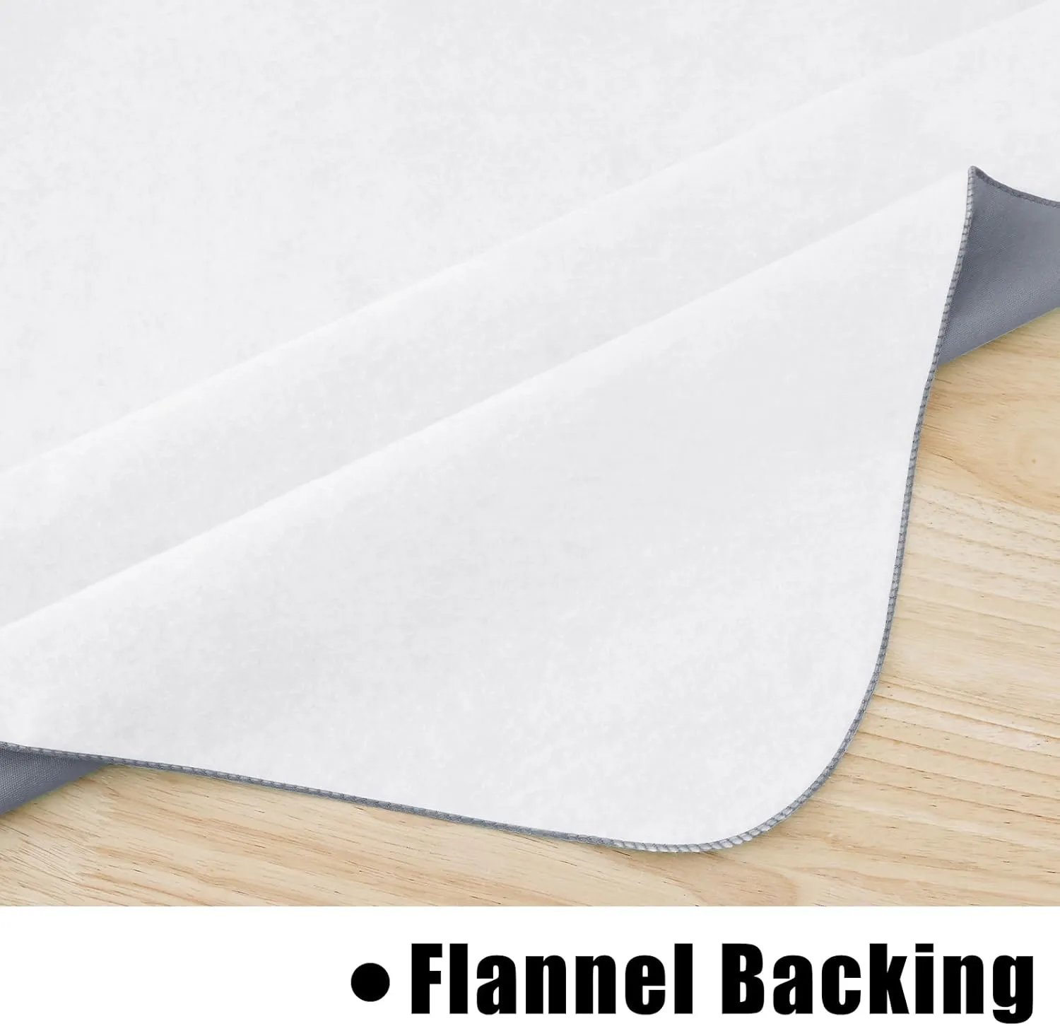 homing 2 Pack Rectangle Vinyl Tablecloth, Waterproof Spillproof Plastic Flannel Backed Table Cloth, Wipe Clean Table Cover for Dining Table, Buffet Parties and Camping (Grey, 60" x 102")