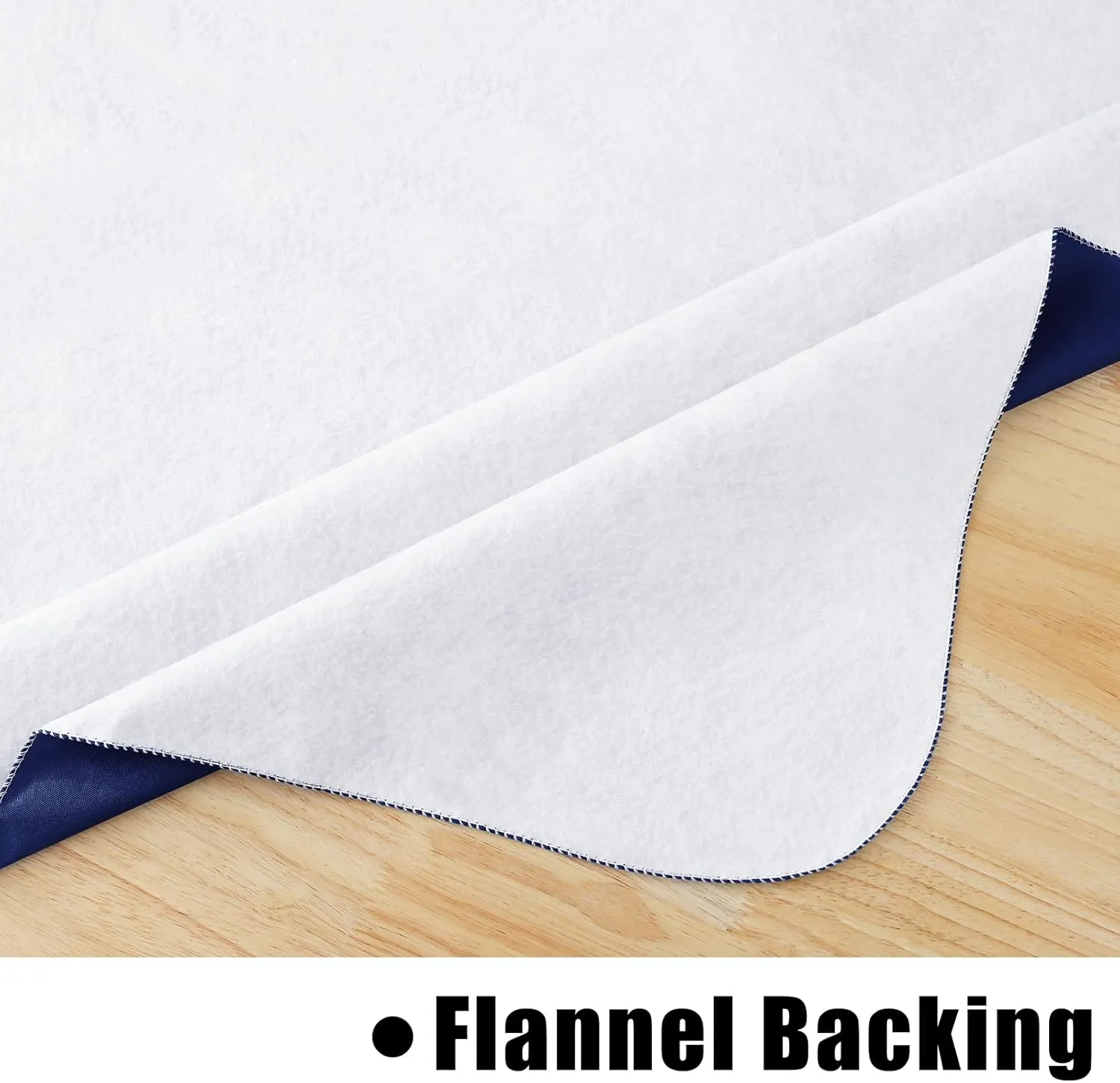 homing 2 Pack Rectangle Vinyl Tablecloth, Waterproof Spillproof Plastic Flannel Backed Table Cloth, Wipe Clean Table Cover for Dining Table, Buffet Parties and Camping (Navy Blue, 60" x 102")