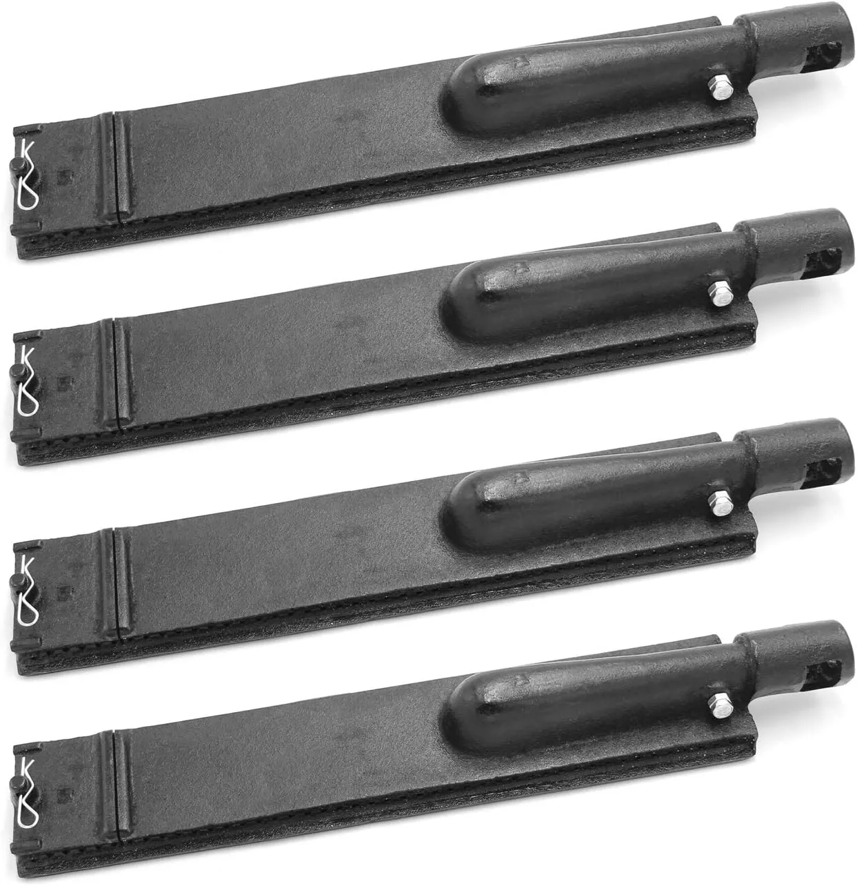 Hongso 15 3/4 inches Cast Iron Burner Gas Grill Replacement for Barbeques Galore (Turbo) 4-burner, Aussie, Bakers and Chefs, Charbroil, Nexgrill, Sam's, Sterling Forge Model Grills 4-Pk
