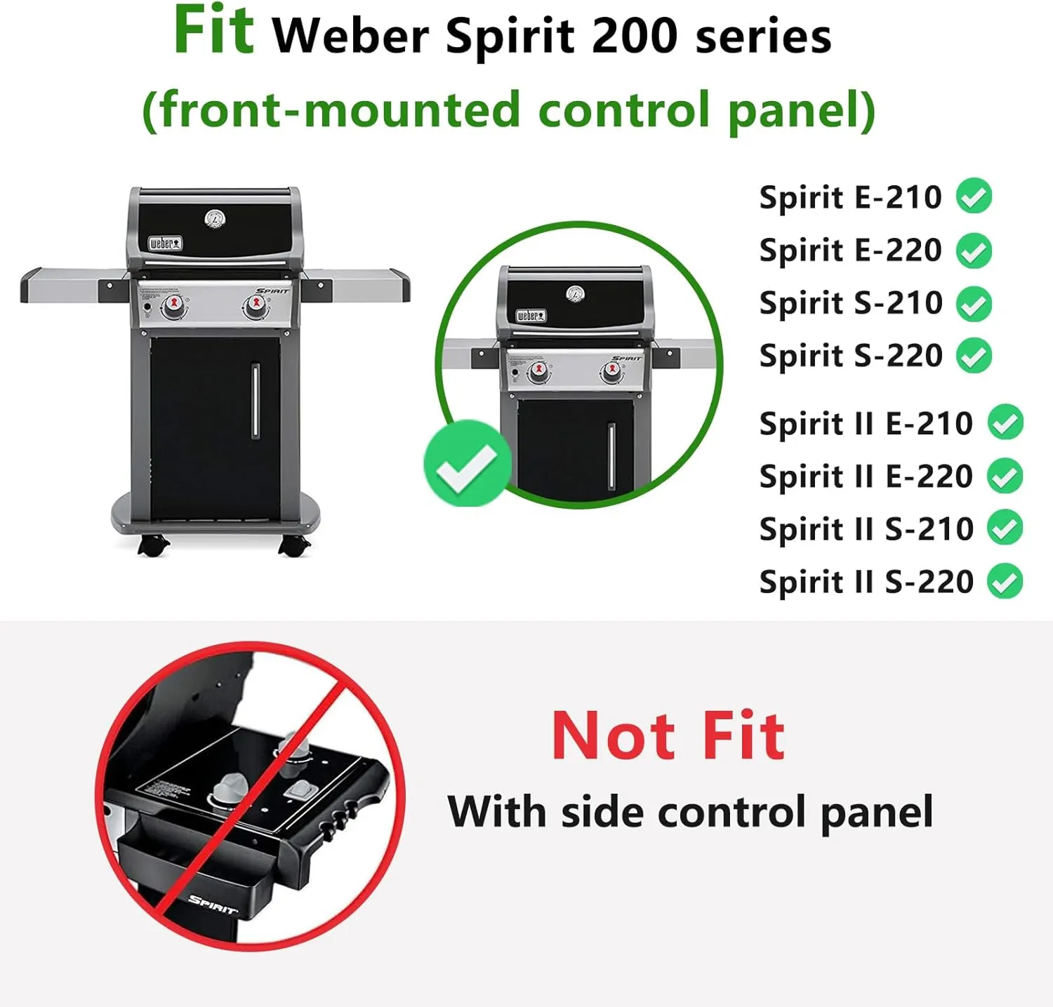 Hongso 15.3 Inch 7635 Porcelain Steel Flavorizer Bars Replacement Parts for Weber Spirit I & II 200 Series E210 S210 E215 E220 S220 (Front-Mounted Control Panels), Including Weber II GS4 Gas Grills