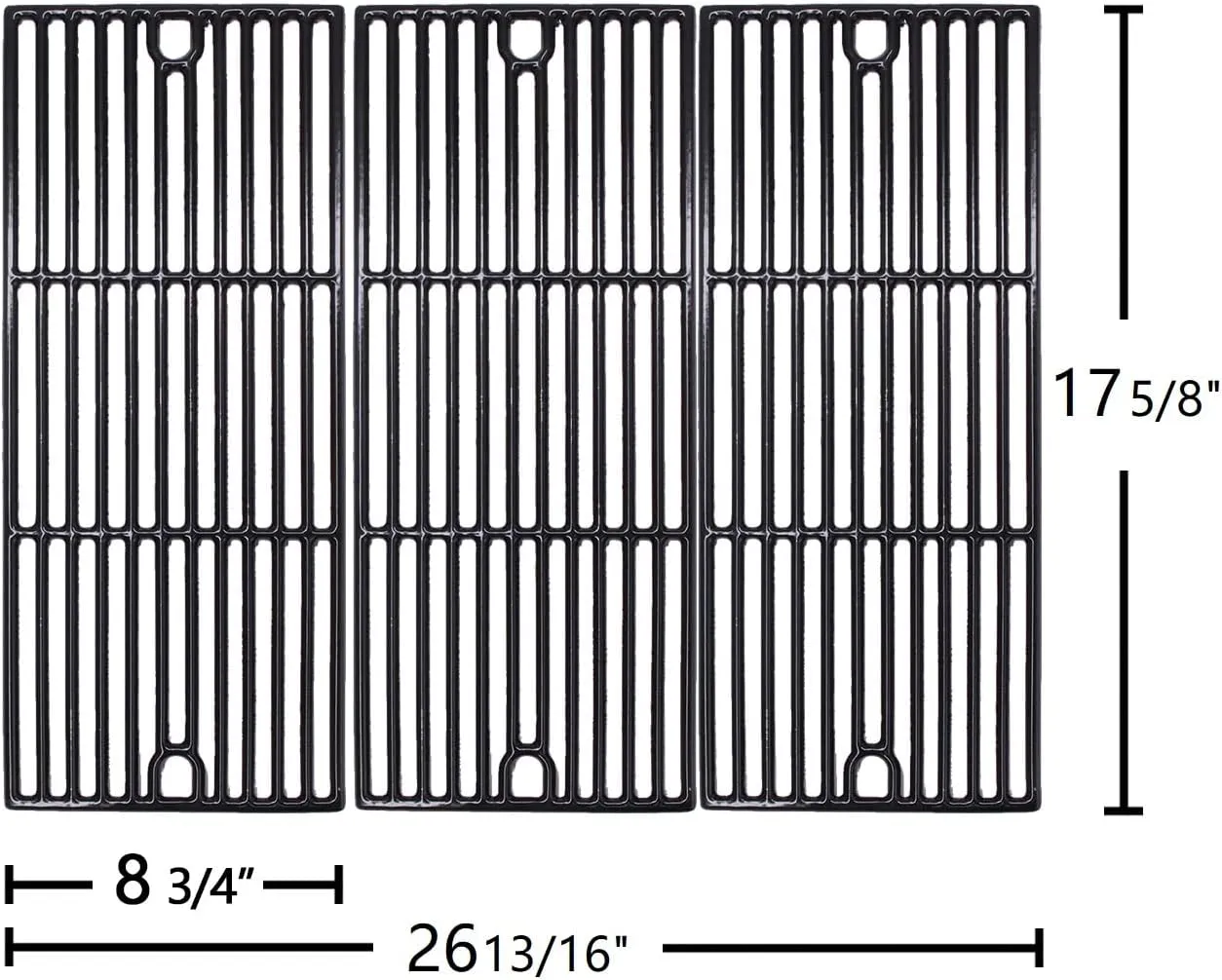 Hongso 17 3/4 Inch Porcelain Coated Cast Iron Cooking Grid Grate Gas Grill Replacement part for Brinkmann 810-7490-F, 810-8410-F 810-8410-S 810-2410-S, 810-2411-F, Charmglow 810-8410-F, PCD103, 3-Pack