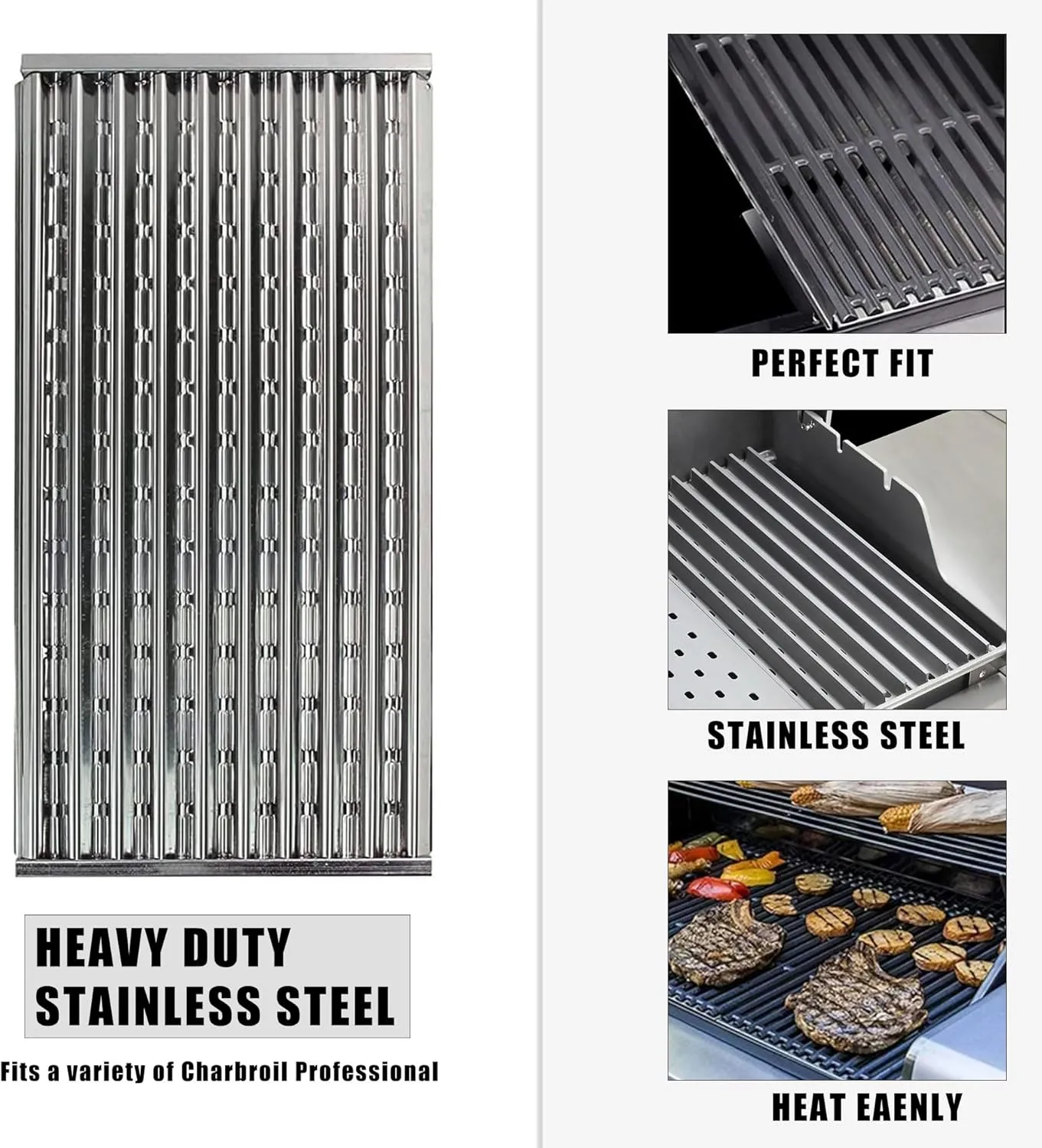 Hongso 17 inch Emitter Plates for Charbroil Commercial and Signature Series Tru Infrared Gas Grill 4 Burner 463242716 463242715 466242716 466242815 466242715 Models