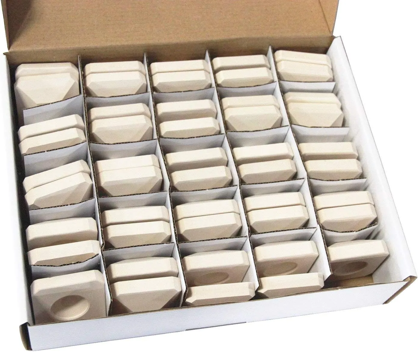 Hongso CRCB48 Ceramic Briquettes Grill Bricks Replacement for Lynx L27, L30, L30PSP, L36, L42, L54, L5430, L54PS, LBQ27, LBQ36 and Other Models, 48-Piece Barbecue Briquettes Gas Grill Stones
