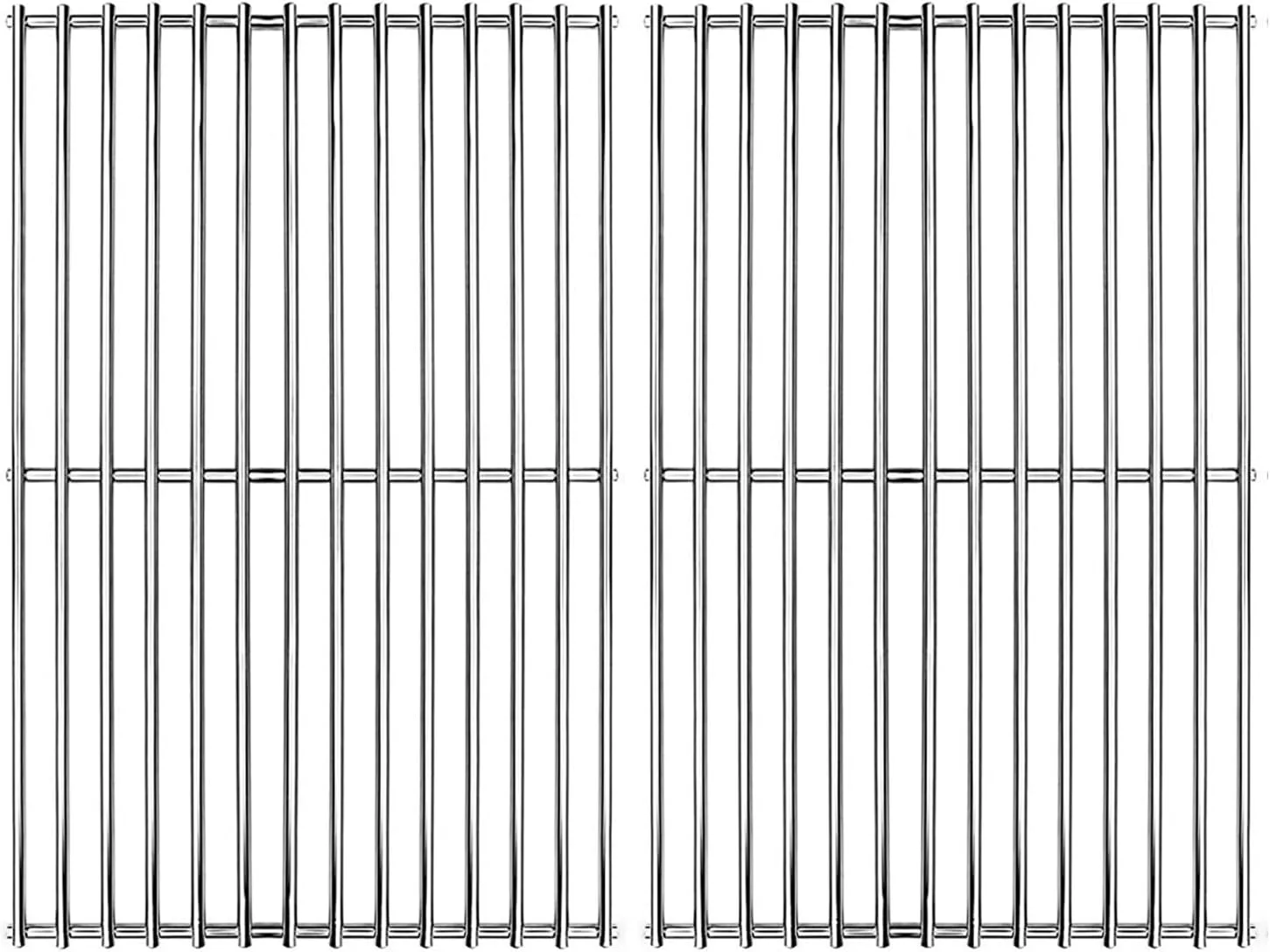 Hongso Durable 304 Stainless Steel Solid Rod, 19 1/4 inch Cooking Grates Replacement for Turbo, Charmglow, Brinkmann Gas Grill (2 Pieces, SCS612)