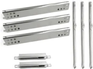 Hongso Grill Replacement Parts for Charbroil Advantage 3 Burner 463343015 463335115 463234815 463435115, Performance 463370015 Models, Stainless Pipe Burners, Heat Plates, Adjustable Crossover Tubes